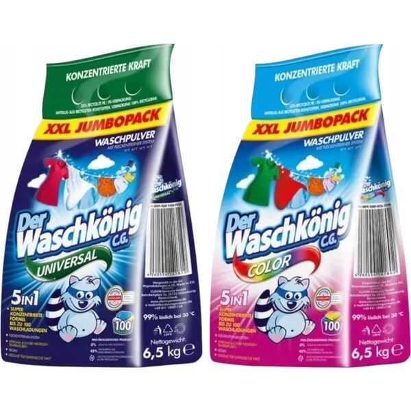 WASCHKONIG WASCHKONIG PROSZEK DO PRANIA COLOR 6,5 KG FOLIA 1802 13944673 4260554141802