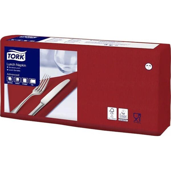 Tork Tork - Serwetki lunchowe, advanced, 2-warstwowe - Czerwone 13945233 5010195400207