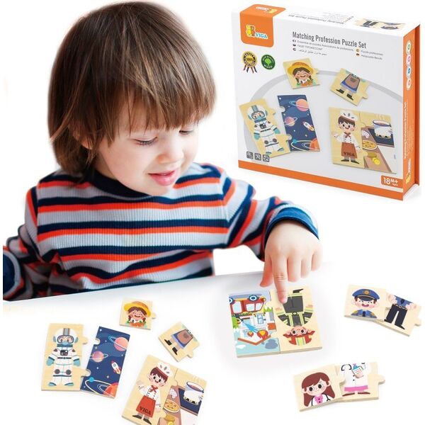 Viga Toys Drewniane Puzzle Układanka Dopasowanie Zawodów  Lumarko! 13948291 6971608446504