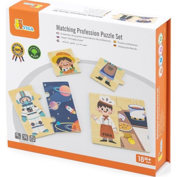 Viga Toys Drewniane Puzzle Układanka Dopasowanie Zawodów  Lumarko! 13948291 6971608446504