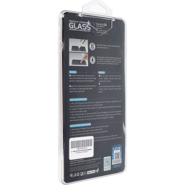 X-One Szkło hartowane X-ONE Full Cover Extra Strong Matowe - do iPhone 15 Pro Max (full glue) czarny 13950424 5903396216237