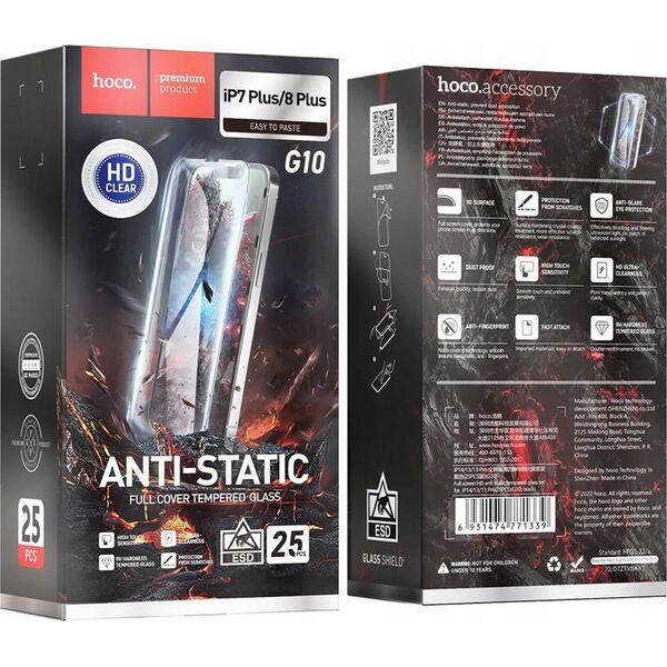 Hoco HOCO szkło hartowane HD Anti-static (SET 25in1) - MULTIPACK do Iphone 7 Plus / Iphone 8 Plus (G10) 13950464 6931474771278