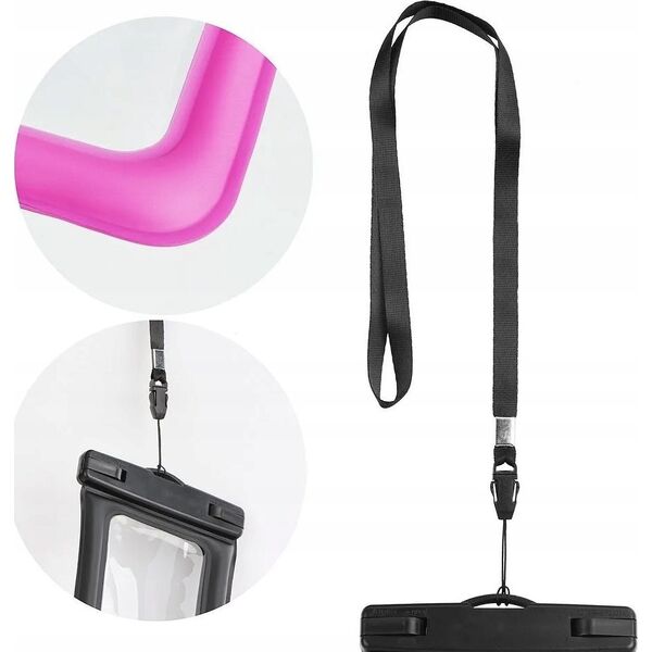 Partner Tele.com Etui wodoodporne uniwersalne z plastikowym zamknięciem AIRBAG ciemny róż 13950466 5903396006043