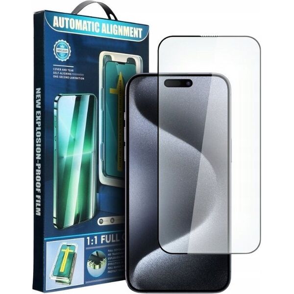 Partner Tele.com 5D Full Glue Tempered Glass - do iPhone 15 Plus czarny + aplikator 13950578 5903396248092