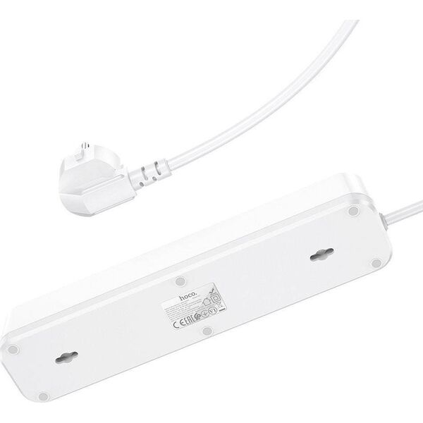 Listwa zasilająca Hoco HOCO listwa zasilająca 4 gniazda + 2 x USB A + Typ C PD QC3.0 3A 20W NS1 1,8 m biała 13953334 6942007602150