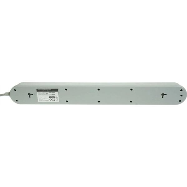 Listwa zasilająca Plastrol Plastrol Filtr W-00026 listwa zasilająca z układem przeciwprzepięciowym osiem gniazd, włącznik szara 13955284 5902273423959