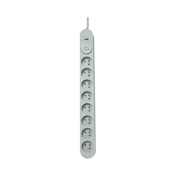 Listwa zasilająca Plastrol Plastrol Filtr W-00026 listwa zasilająca z układem przeciwprzepięciowym osiem gniazd, włącznik szara 13955284 5902273423959