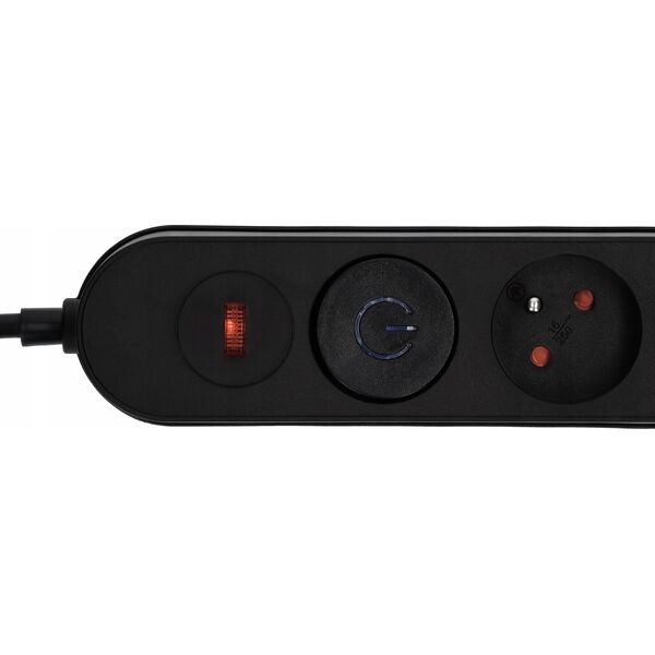 Listwa zasilająca Plastrol Plastrol Filtr W-00023 listwa zasilająca z układem przeciwprzepięciowym osiem gniazd, włącznik czarna 13955287 5902273423928