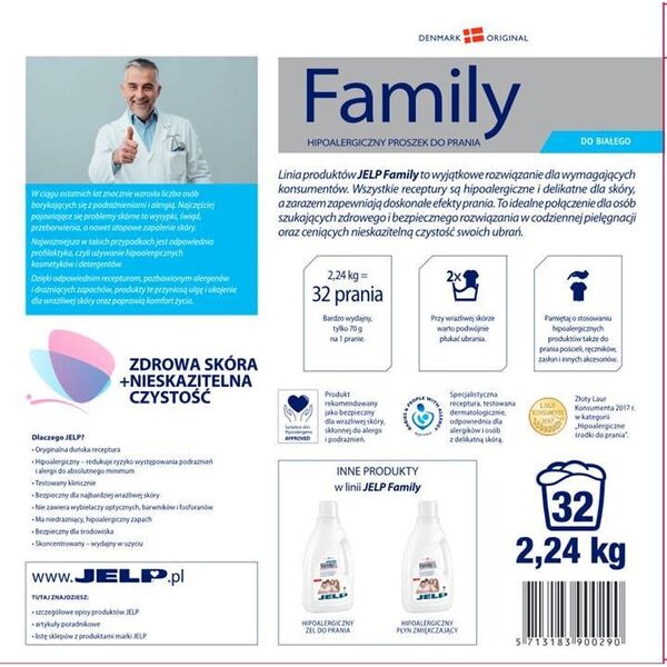 Jelp PROSZEK DO BIAŁEGO JELP FAMILY 2,24 KG 0290 13959305 5713183900290