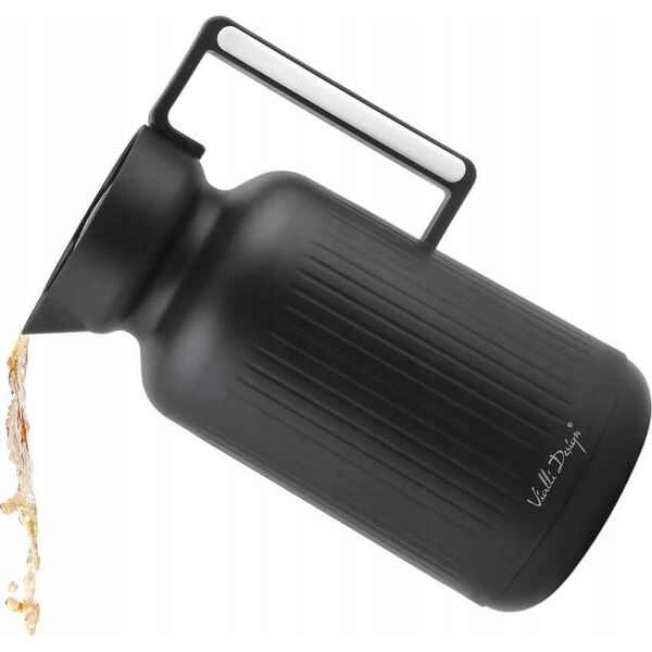 Vialli Design TERMOS Z WKŁADEM SZKLANYM LUNGO 1L CZARNY 9262 13960088 5901638729262