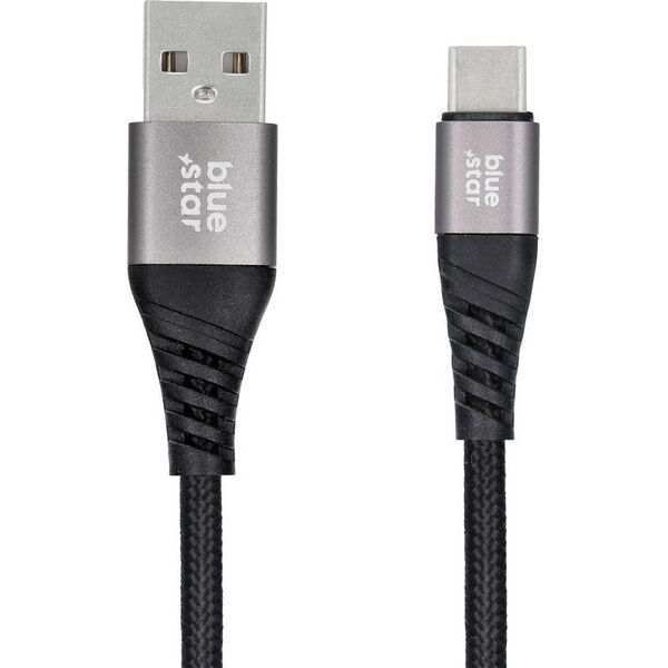 Kabel USB Blue Star BLUE STAR kabel z oplotem 3A 20W USB A do Typ C PD QC4.0 TFK-DC-003 1,2 m czarny 13961853 5903396224232
