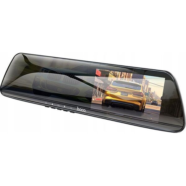 Kamera Hoco HOCO kamera samochodowa z wyświetlaczem 4,5" na lusterko + kamera tylna 1080P/30fps DV4 czarna 13963224 6942007616782