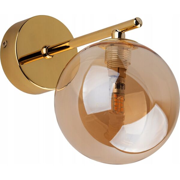 Kinkiet TK Lighting Tk Lighting Estera 4778 kinkiet lampa ścienna modern szklany klosz 1x6W G9 bursztynowy/złoty 13965008 5901780547783