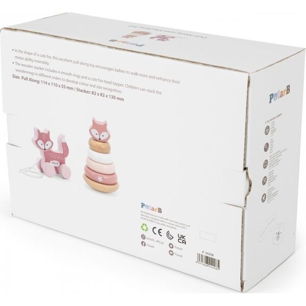 Viga Toys Zestaw Lisek Drewniana Piramidka + Lisek Do Ciągnięcia Lumarko! 13965425 6971608442285