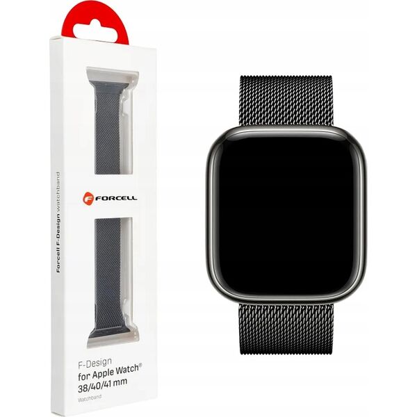 ForCell FORCELL F-DESIGN FA03 pasek do APPLE Watch 42 / 44 / 45 / 49 mm czarny 13965599 5903396223556