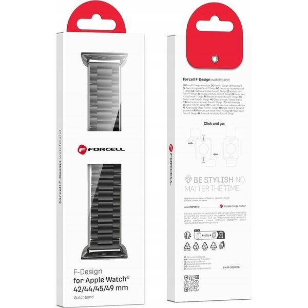 ForCell FORCELL F-DESIGN FA10 pasek do APPLE Watch 38 / 40 / 41 mm czarny 13965603 5903396222566