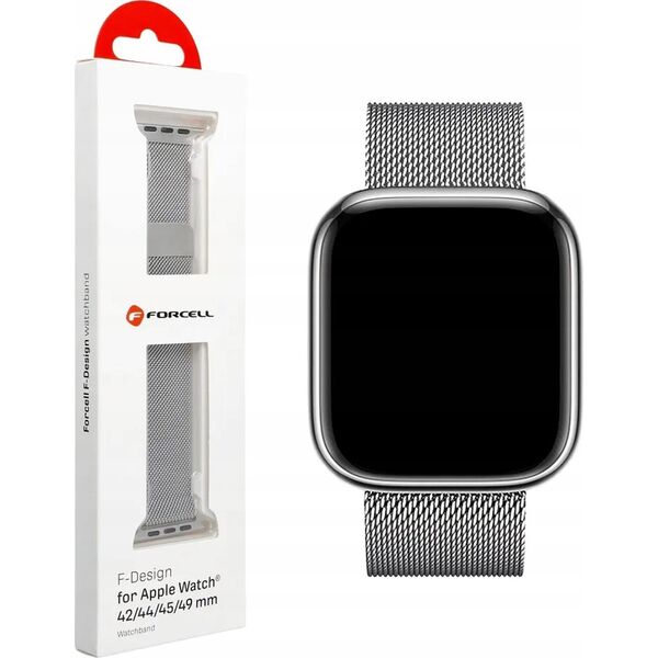 ForCell FORCELL F-DESIGN FA03 pasek do APPLE Watch 42 / 44 / 45 / 49 mm srebrny 13965611 5903396222559