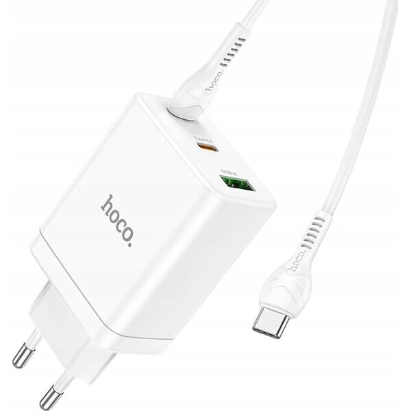 Ładowarka Hoco HOCO ładowarka sieciowa 2 x Typ C + USB A + kabel Typ C do Typ C PD QC3.0 3A 35W N33 biała 13968324 6942007621090