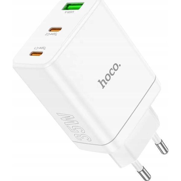 Ładowarka Hoco HOCO ładowarka sieciowa 2 x Typ C + USB A PD QC3.0 3A 35W N33 biała 13968498 6942007621076