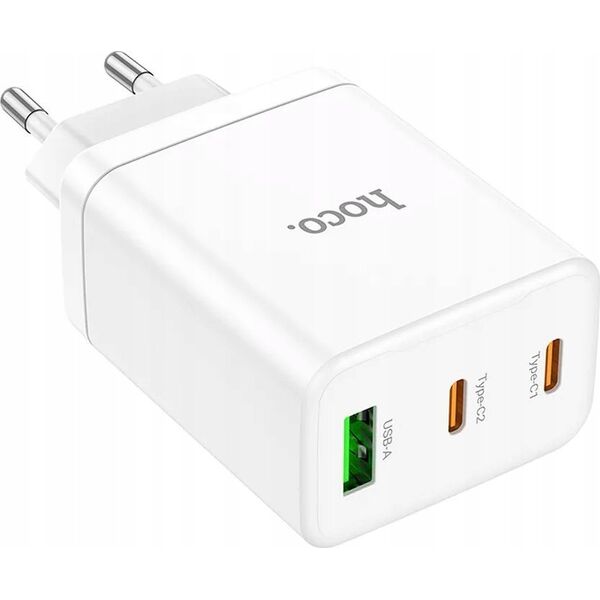 Ładowarka Hoco HOCO ładowarka sieciowa 2 x Typ C + USB A PD QC3.0 3A 35W N33 biała 13968498 6942007621076
