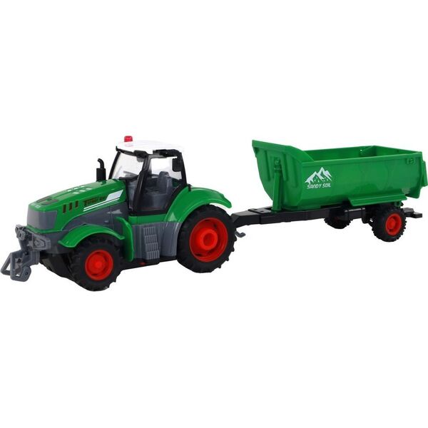 LeanToys Traktor z przyczep± R/C zielony zdalnie sterowany 13969661 5905679077061