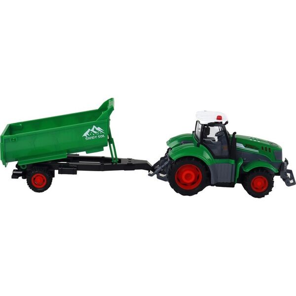 LeanToys Traktor z przyczep± R/C zielony zdalnie sterowany 13969661 5905679077061
