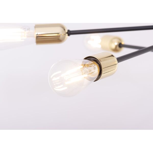 Lampa sufitowa TK Lighting TK Lighting Vista 6673 plafon lampa sufitowa 6x15W E27 czarny/złoty 13972409 5901780566739