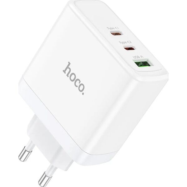 Ładowarka Hoco HOCO ładowarka sieciowa 2 x Typ C + USB A QC PD 65W GaN N30 biała 13975495 6942007621069