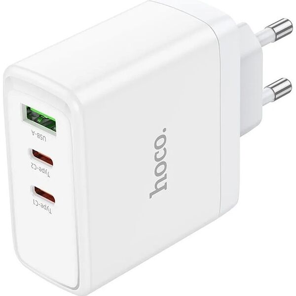 Ładowarka Hoco HOCO ładowarka sieciowa 2 x Typ C + USB A QC PD 65W GaN N30 biała 13975495 6942007621069