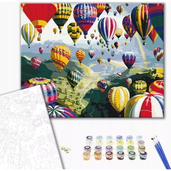 Norimpex Malowanie po numerach BRUSHME, 40x50 cm, kolorowe balony, 1 szt. 13977342 5901498127741