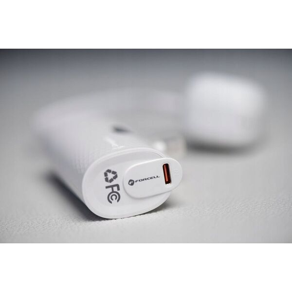 Powerbank ForCell FORCELL F-ENERGY Power Plug F5K3 powerbank 5 000mAh z wbudowanym złączem Typ C PD 20W biały 13979004 5903396241109