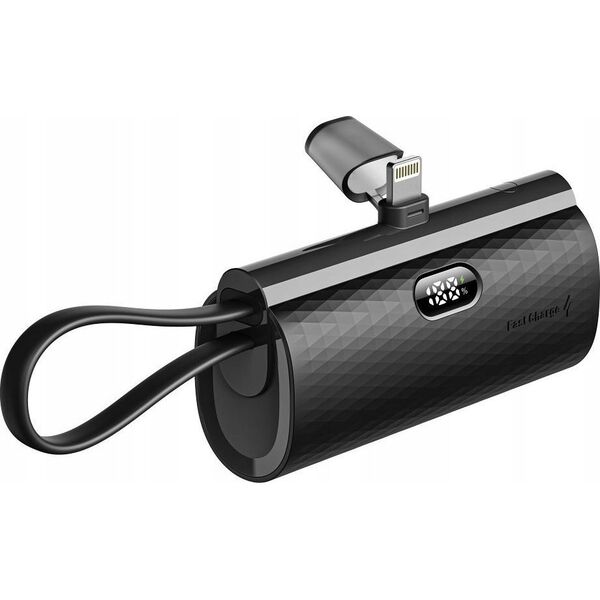 Powerbank ForCell FORCELL F-ENERGY Power Plug F5K3 powerbank 5 000mAh z wbudowanym złączem do Lightning 8-PIN PD 20W czarny 13979013 5903396236600