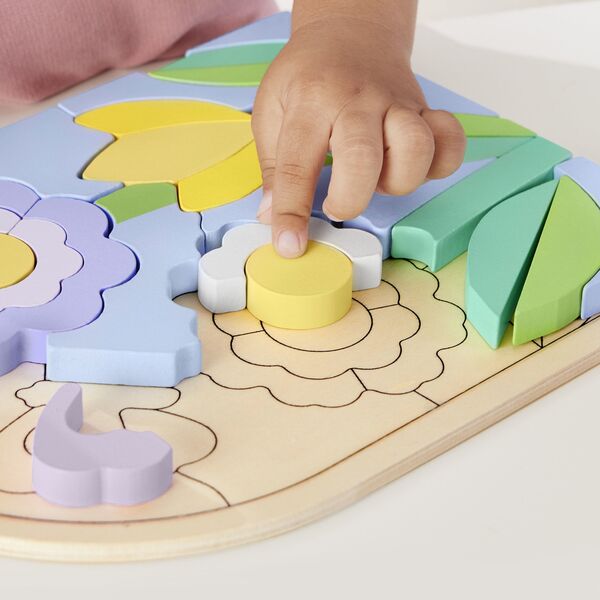 Mattel FP WOOD PUZZLE UKLADANKA KWIATY HXT97 FOL6 13979502 194735238507