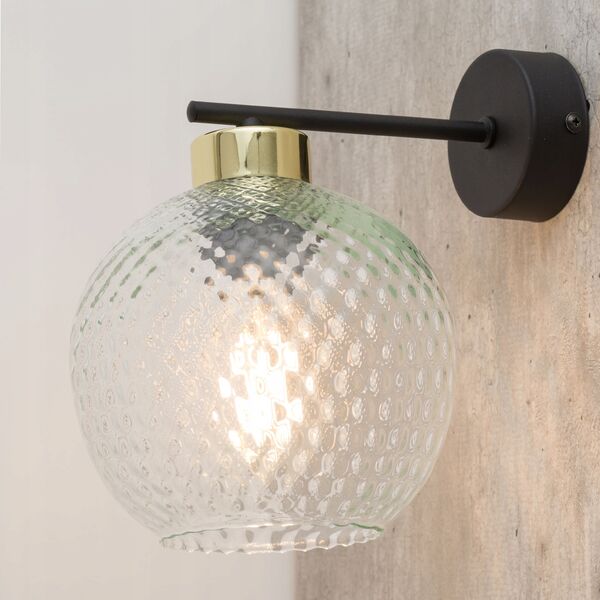 Kinkiet TK Lighting TK Lighting Devon 4629 kinkiet lampa ścienna 1x15W E27 czarny/transparentny 13979833 5901780546298