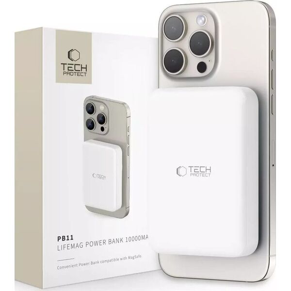 Powerbank Tech-Protect TECH-PROTECT PB11 LIFEMAG MAGSAFE POWER BANK 10000MAH WHITE 13980003 5906302309467