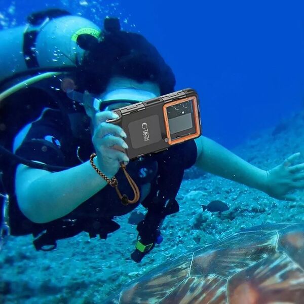 Tech-Protect TECH-PROTECT IPX8 UNIVERSAL DIVING WATERPROOF CASE BLACK/ORANGE 13980611 5906302310234