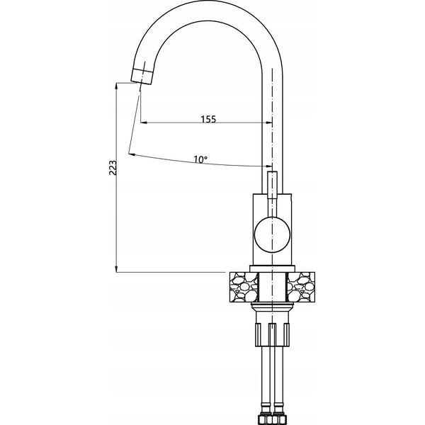 Zlewozmywak Steiner QUADRON LUKE 90 zlewozmywak stalowy (40x45x20) z syfonem 1-komorowy b/o + bateria stalowa 13987400 5905505503023