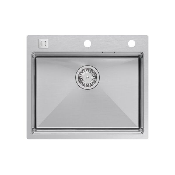 Zlewozmywak GraniteQ BURT 100 Workstation SteelQ  zlewozmywak 1-komorowy b/o stal szlachetna 580*485 mm + syfon push to open + dozownik stal szcz. + wkładka ociekowa+ Qmat 13991088 5905505507663