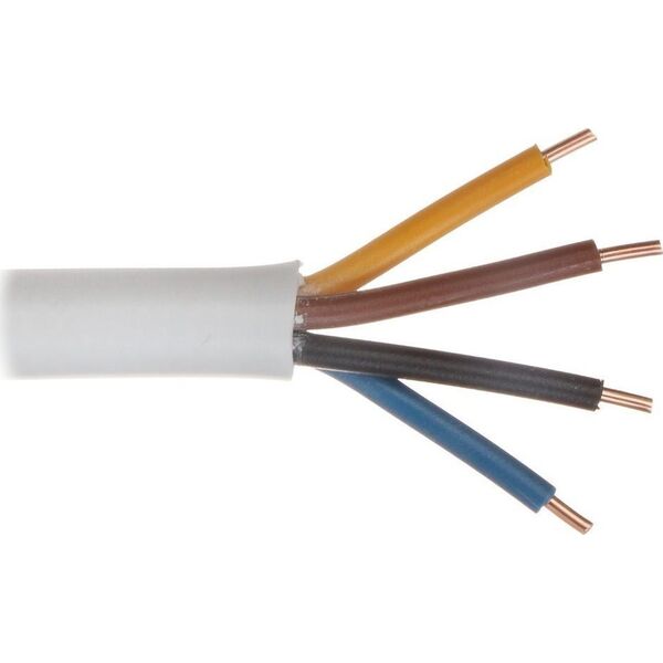 Przewód Śląsk Przewód instalacyjny NKT YDY żo 4x1,5mm2 450/750V biały 13997617 5907802020289