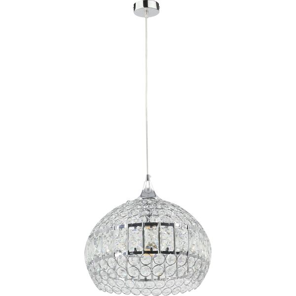 Lampa wisząca KRIS Krislamp Monako KR391-1L lampa wisząca zwis 1x40W E27 transparentna/chrom 13997665 5907582569190