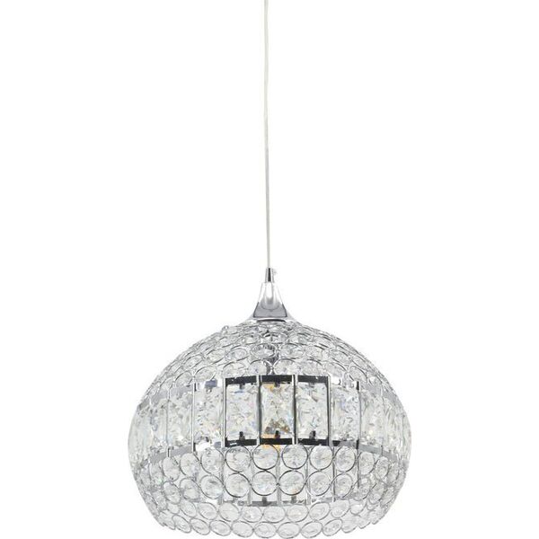 Lampa wisząca KRIS Krislamp Monako KR391-1L lampa wisząca zwis 1x40W E27 transparentna/chrom 13997665 5907582569190
