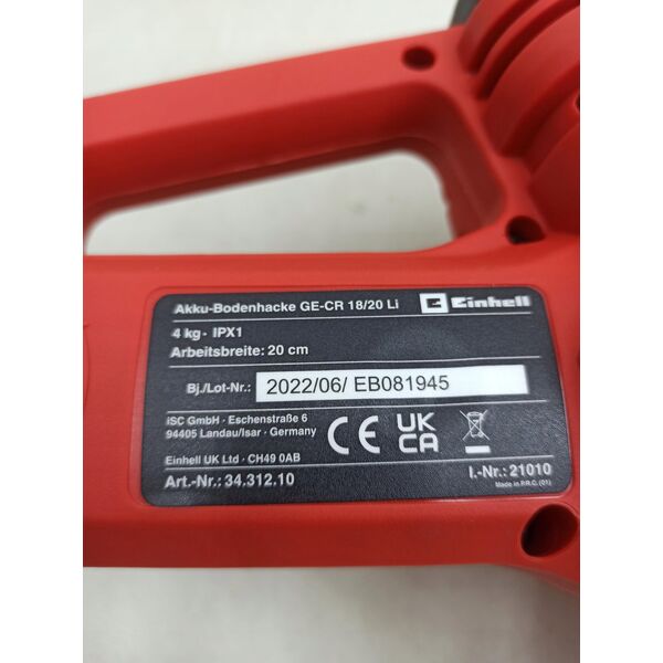 Glebogryzarka Einhell GLEBOGRYZARKA AKU GE-CR 18/20 Li E-Solo 3431210 14002085 4006825654974
