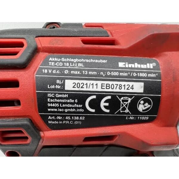 Wiertarko-wkrętarka Einhell WIERTARKO-WKRĘTARKA UDAROWA TP-CD 18/80 Li-i BL Solo  4514305 14004847 4006825672183
