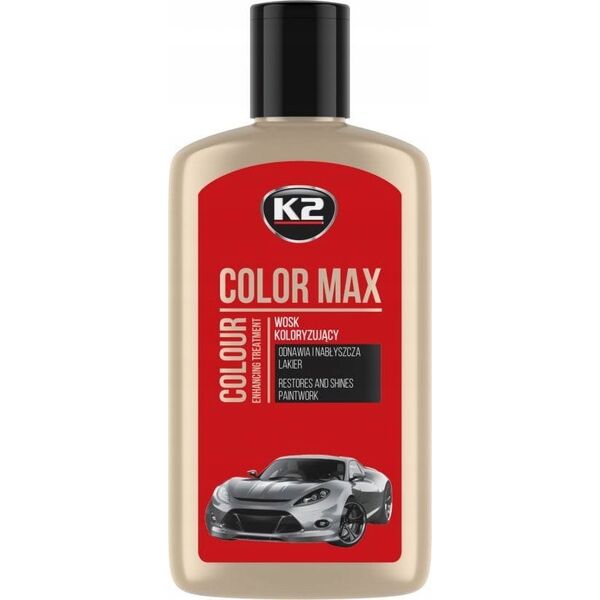 K2 K2 WOSK KOLORYZUJĄCY, NABŁYSZCZA I CHRONI. COLOR MAX 250 CZEROWONY 250ML 14006694 5906534019813