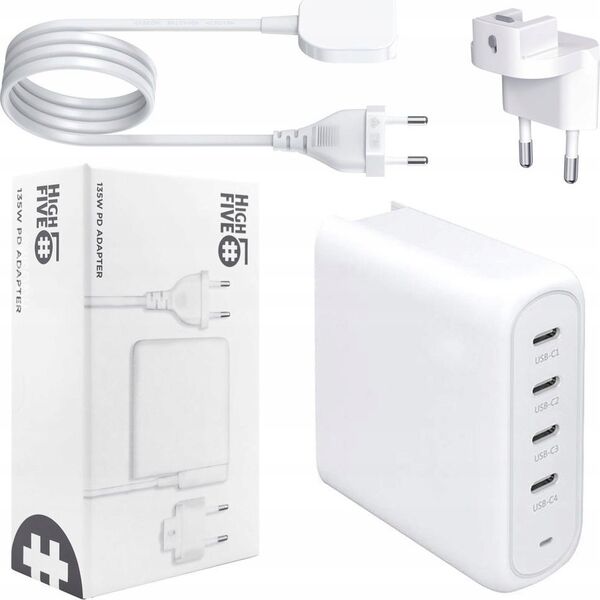 Ładowarka HI5 135W PD ADAPTER 4X USB-C 100W MAX ON ONEPORT 14009695 642613327398