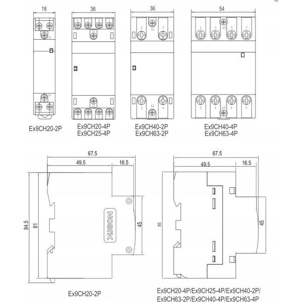 Noark Stycznik instalacyjny Noark 102412 Ex9CH25 40 230V 50/60Hz 14013661 8592765024138