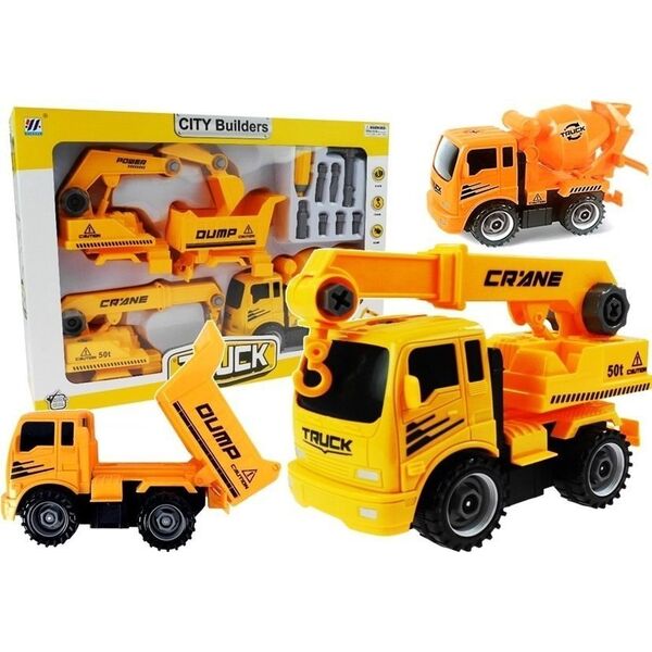 LeanToys Zestaw Pojazdów Do Rozkręcania Betoniarka Wywrotka LEAN Toys 14013876 5905884458365
