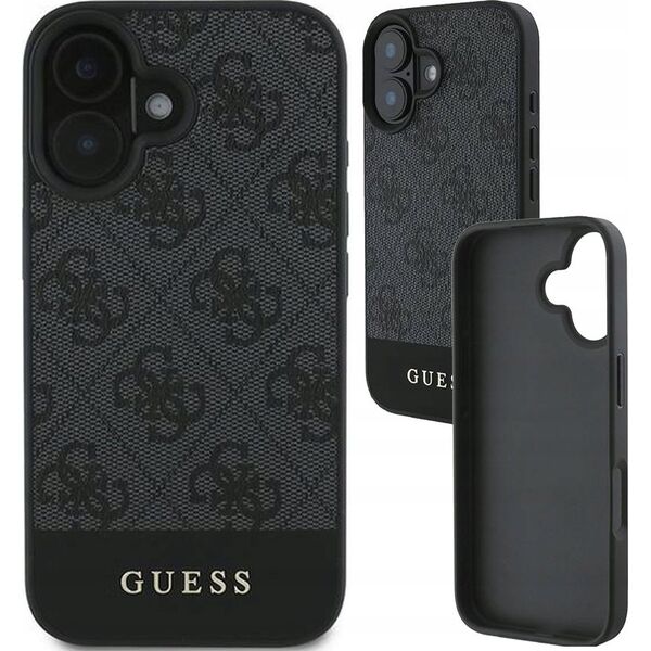 Guess GUESS futerał do IPHONE 16 Plus GUHCP16MG4GLGR (PC/TPU 4G PU Bottom Stripe) szary 14014228 3666339344979
