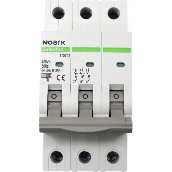 Noark Wyłącznik nadprądowy Noark 110748 6kA TYP B 20A 3-BIEG. EX9B40J 3P B20 14014451 8592765107480