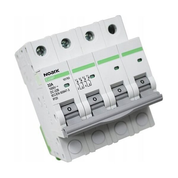 Noark Rozłącznik izolacyjny Noark 101764 DC 4MOD 50A 1000VDC EX9IP 4P 50A 14014466 8592765017659